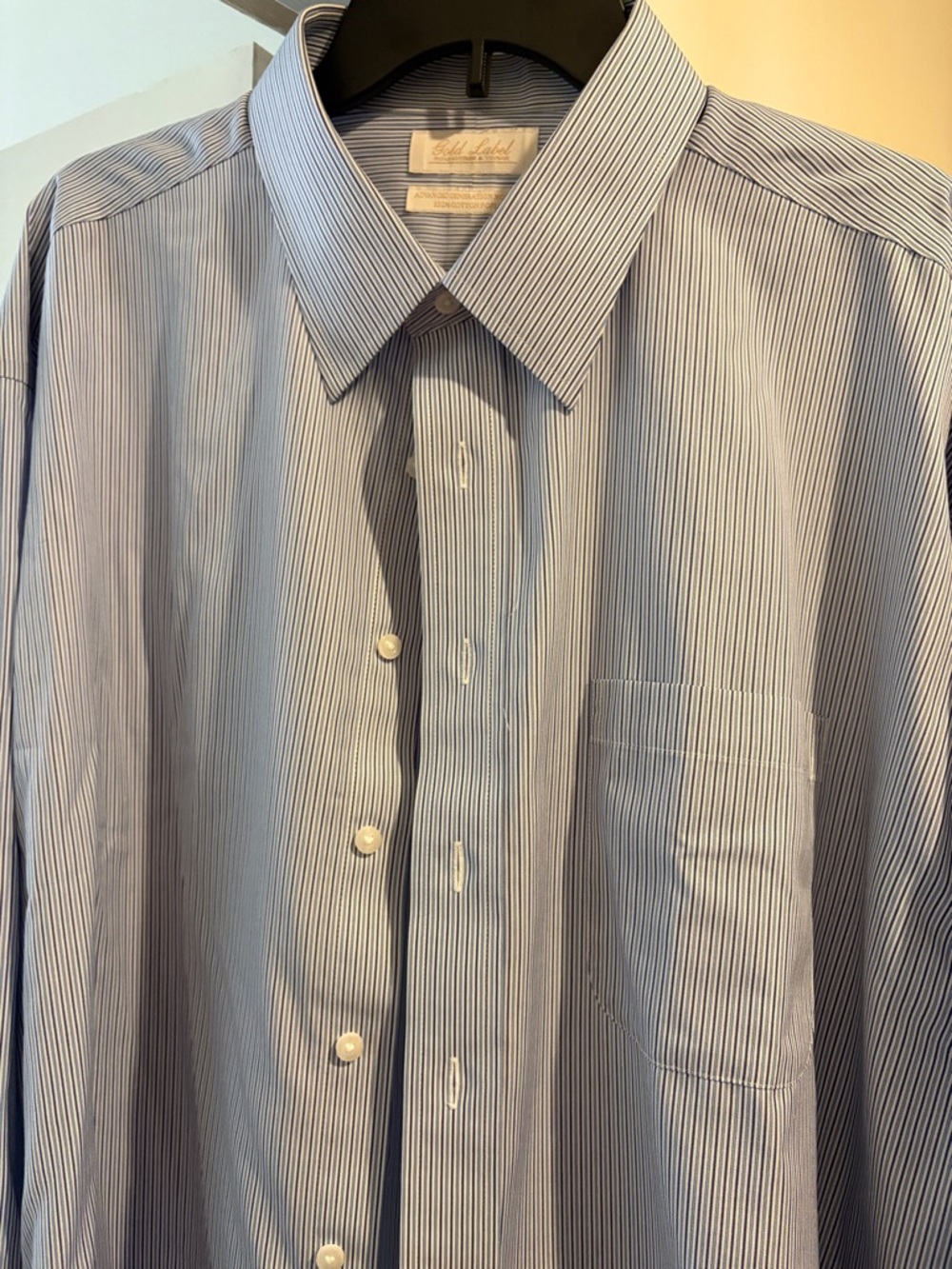Light Blue Pinstripe Men's Dress Shirt by